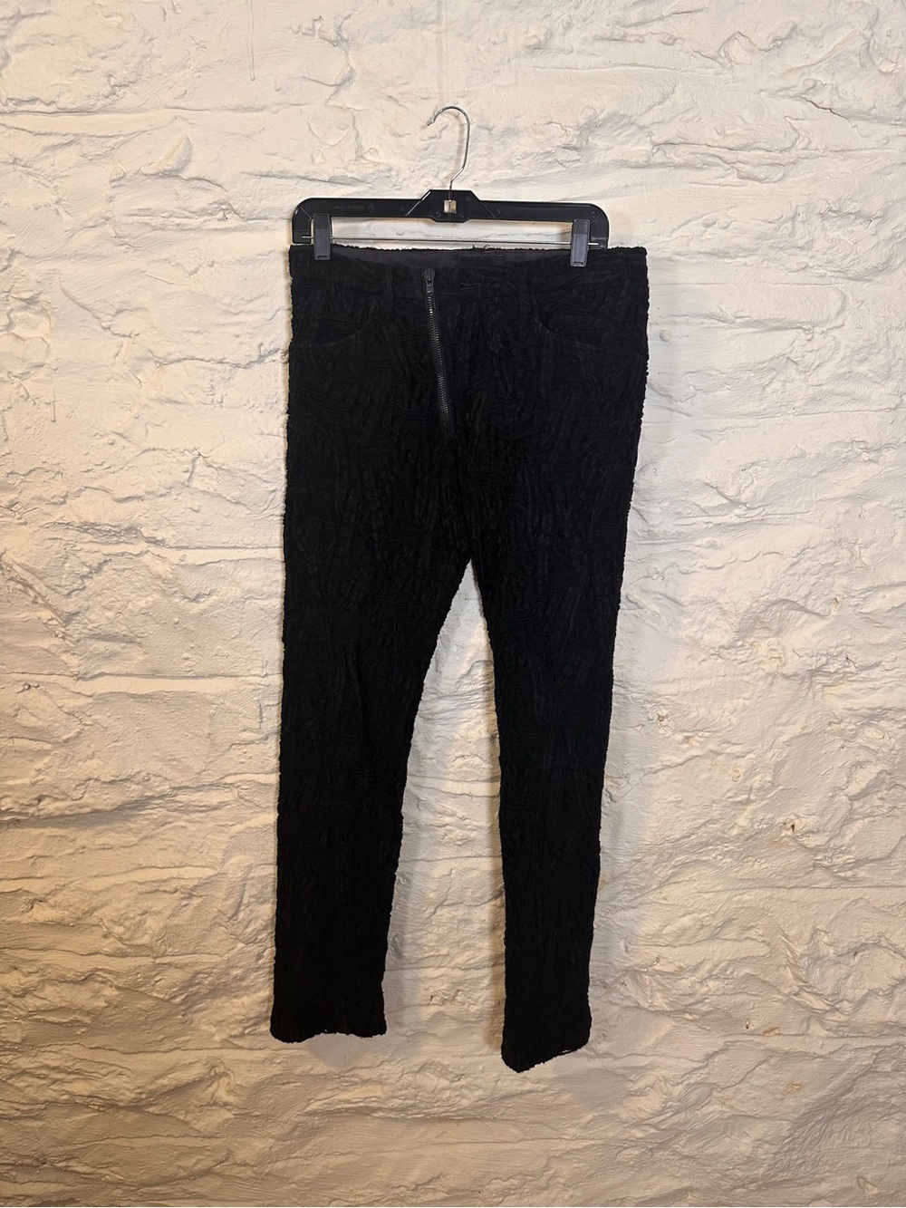 Men's Black Dress Pants - Sleek Textured Trousers